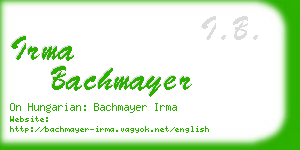 irma bachmayer business card